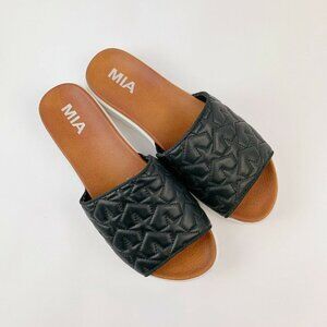 Mia Starlet Black Brown White Slides Sandals